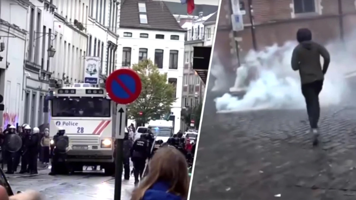 Verslaggever bij rellen Brussel: 'Hoe dichter je bij de jongeren komt, hoe meer traangas je in je ogen krijgt'