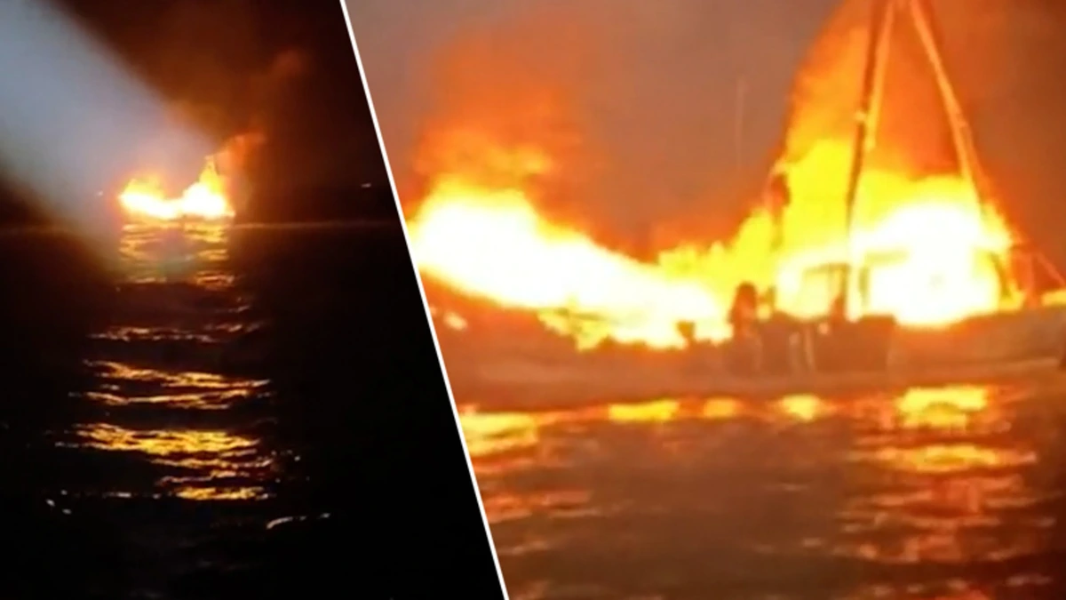 Acht bemanningsleden gered na grote brand op vissersboot voor kust van China