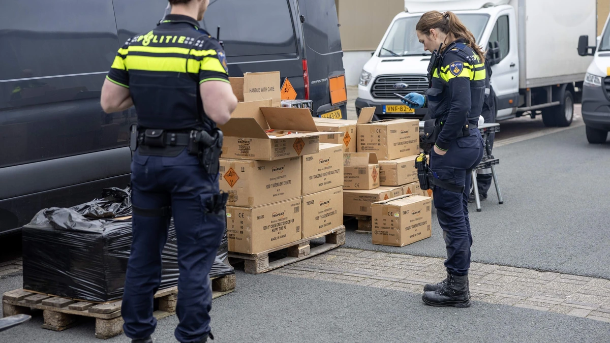 Politie vindt 700 kilo illegaal vuurwerk en vuurwapens in bedrijfspand Kapel Avezaath en houdt verdachte aan
