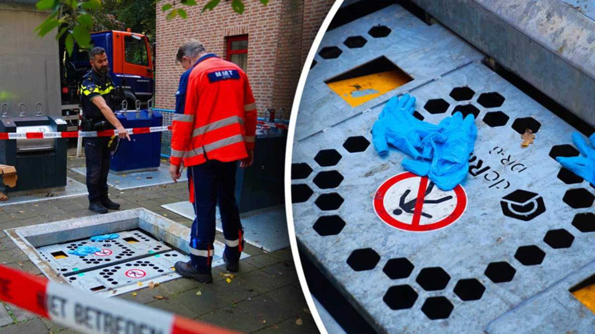 Bizar incident in Den Bosch: man valt drie meter in straatcontainer