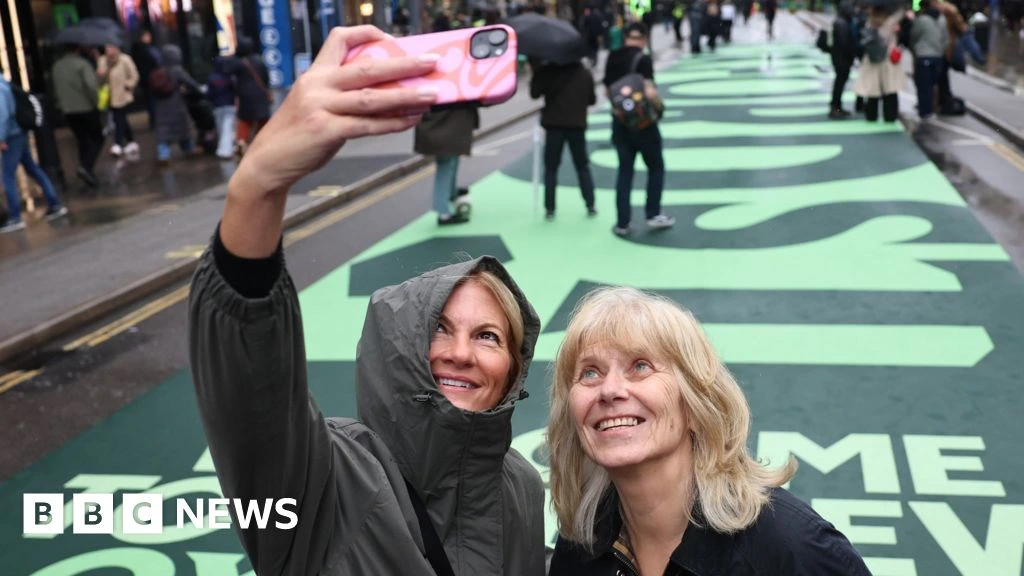 Shoppers fill Oxford Street on first traffic-free day