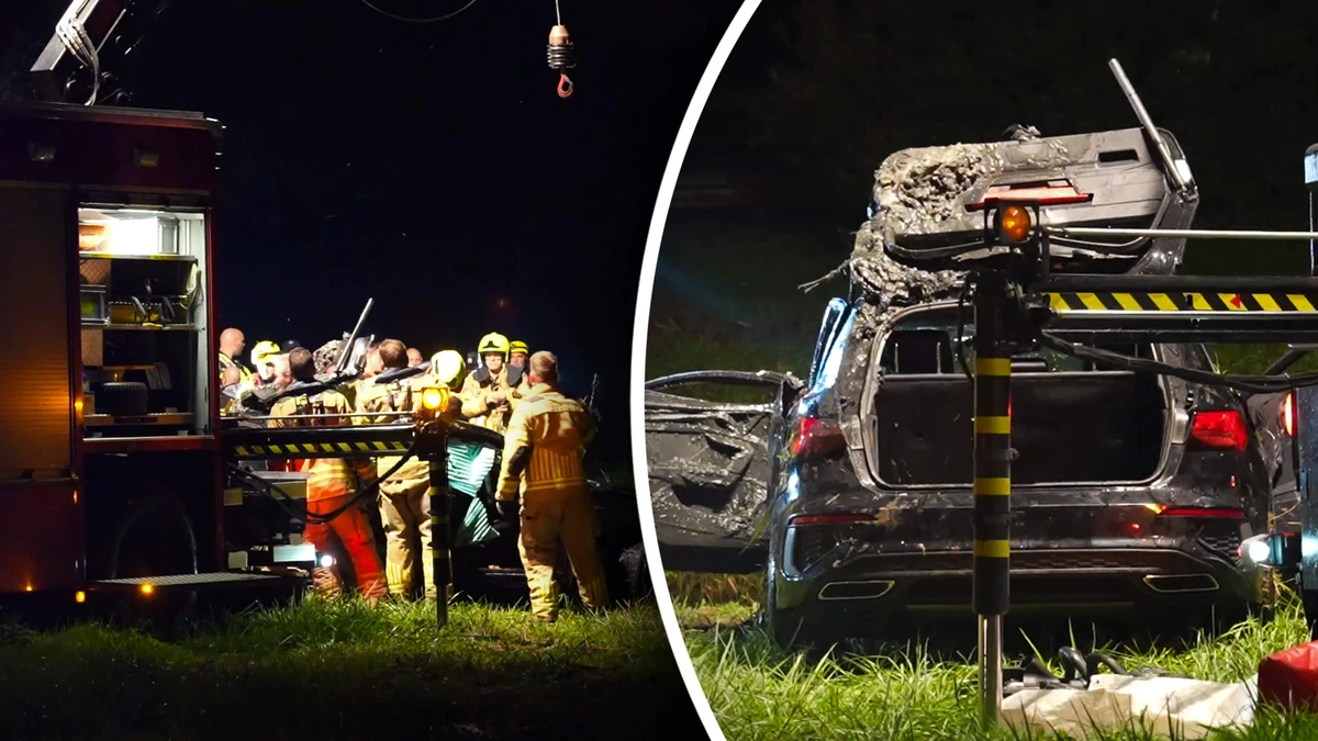 Dodelijk ongeluk bij Elst: auto op de kop in het water