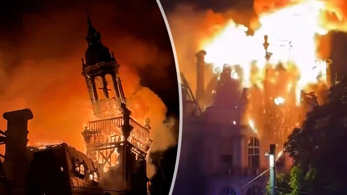 Hier begeeft toren stadhuis Frans dorp Limoges het na rellen