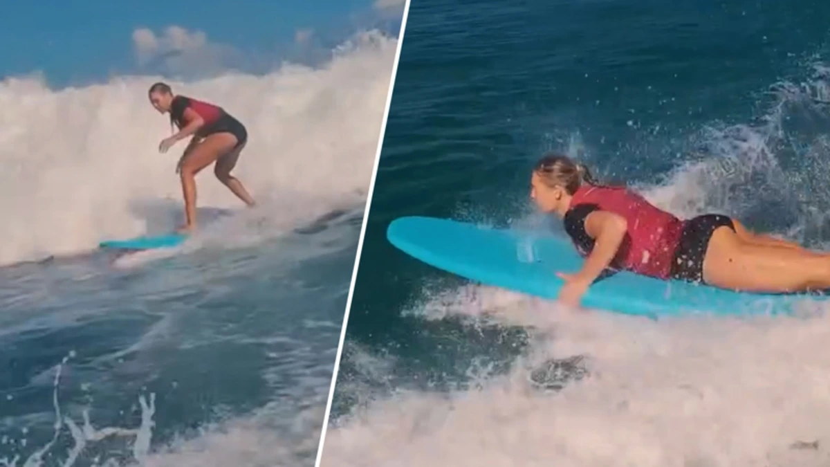 Jutta Leerdam laat surfkunsten zien: ‘Perfect’