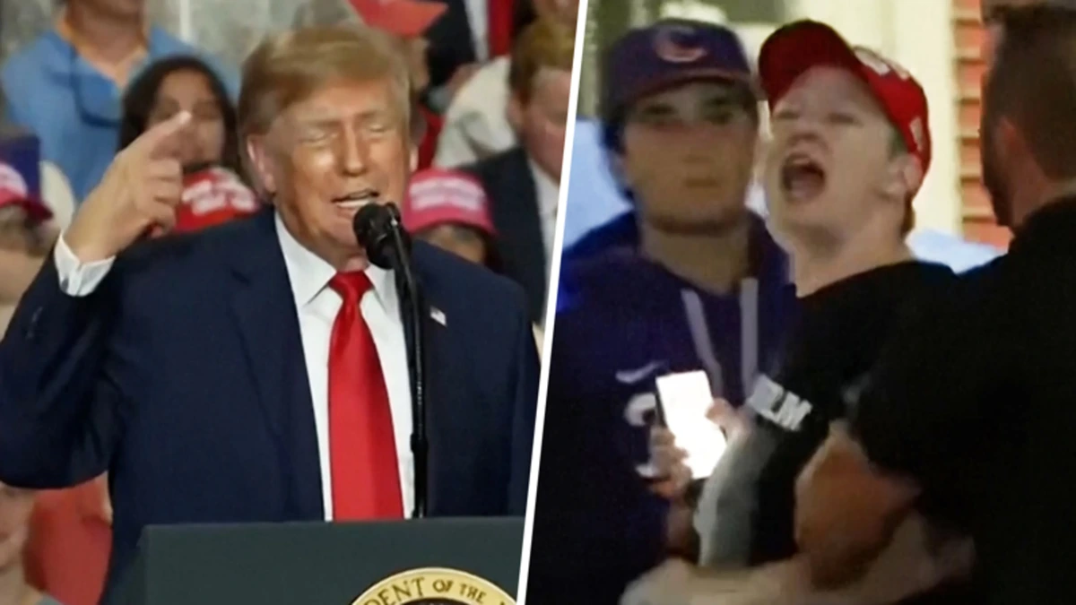 Rally Trump meermaals verstoord: klappen uitgedeeld en gevraagd om Epstein-files