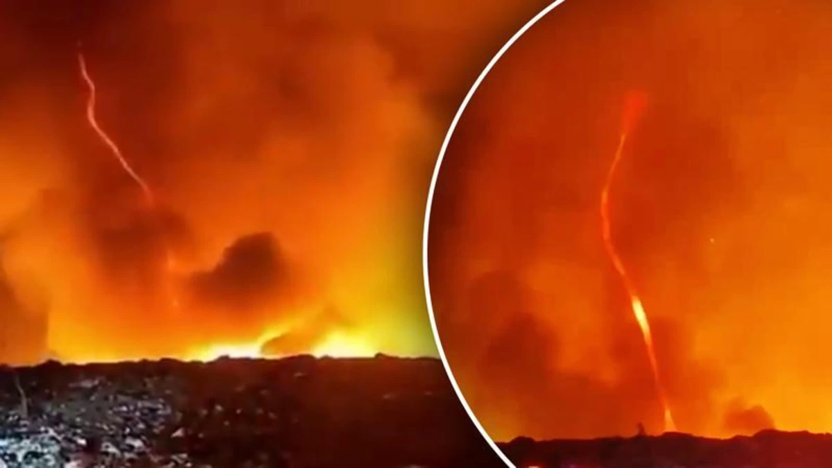 Hevige brand in Indonesië zorgt voor grootse vuurtornado