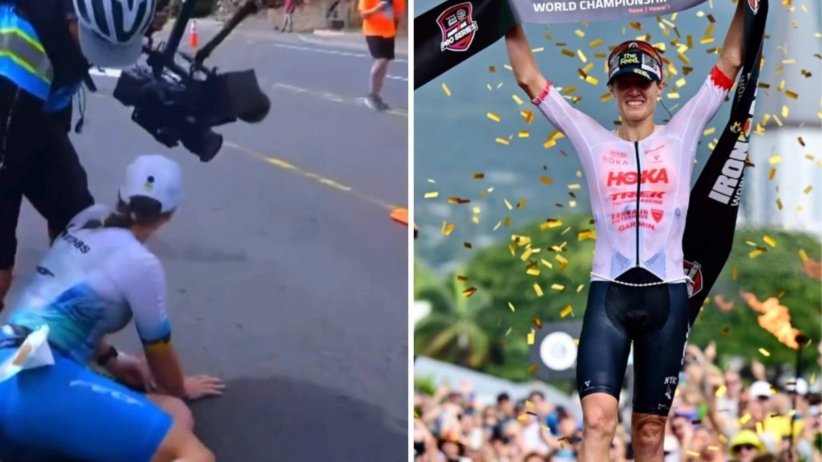 Drama op WK Ironman: titelverdedigster stort vlak voor finish in, Amerikaanse profiteert na inzinking van vorig jaar