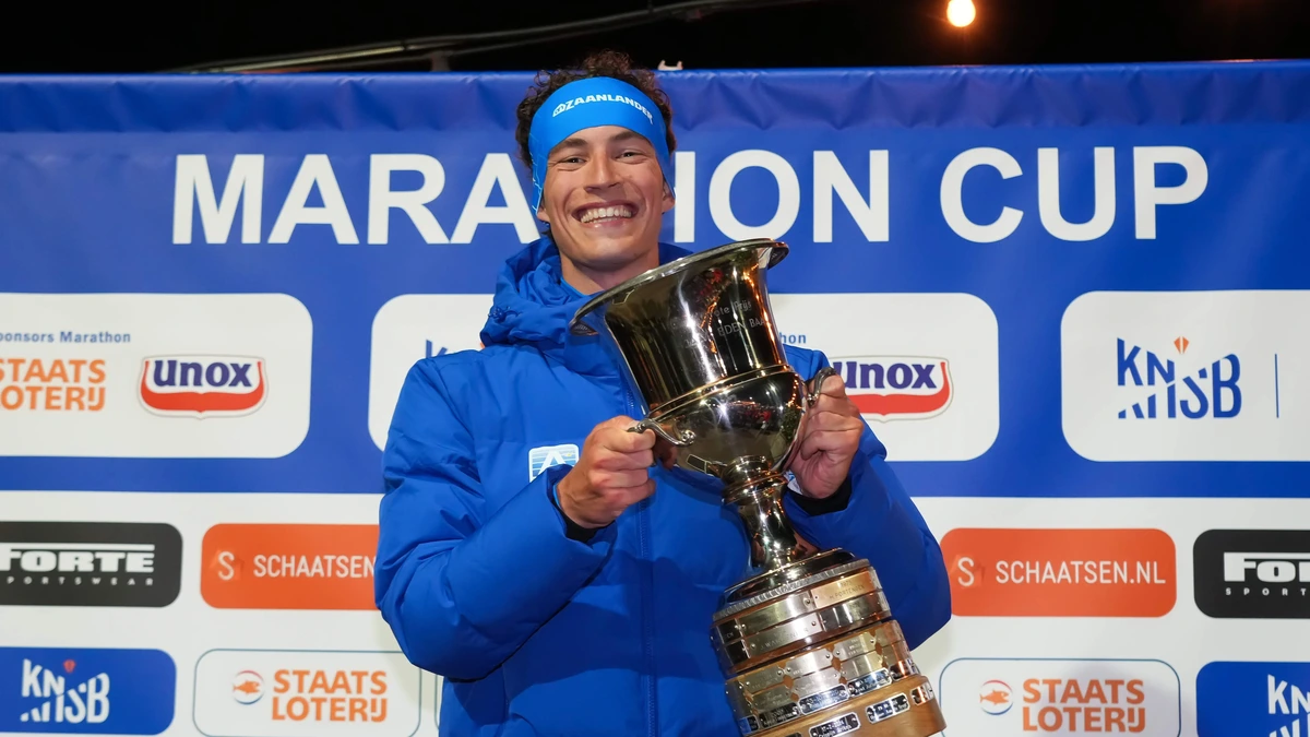 Wisse Slendebroek wint eerste marathon van het seizoen en droomt van meer succes: ’Ik heb ook ambities op de langebaan’